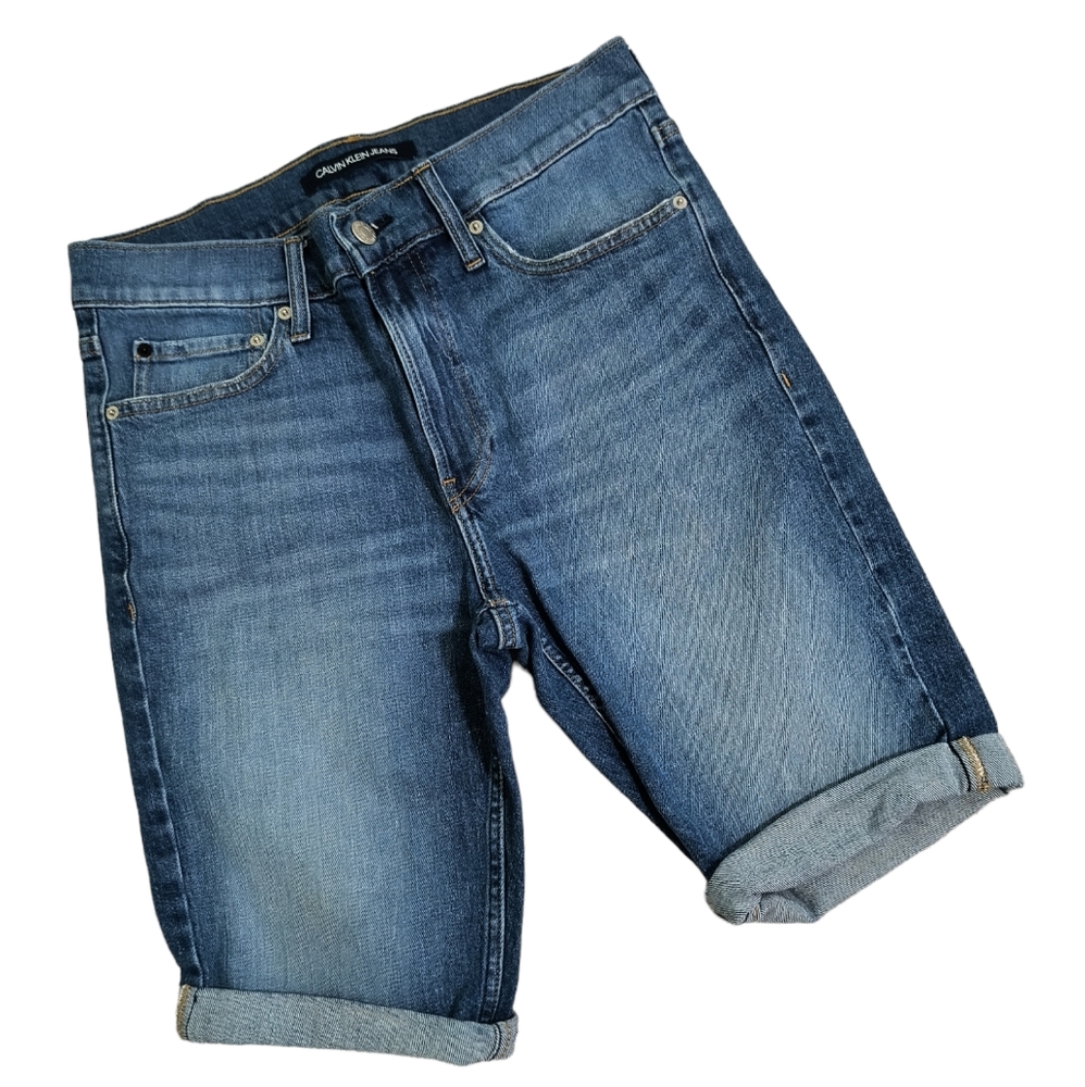 Calvin Klein Jeans High Rise Medium wash Denim Bermuda shorts size: w30 - Picture 3 of 13
